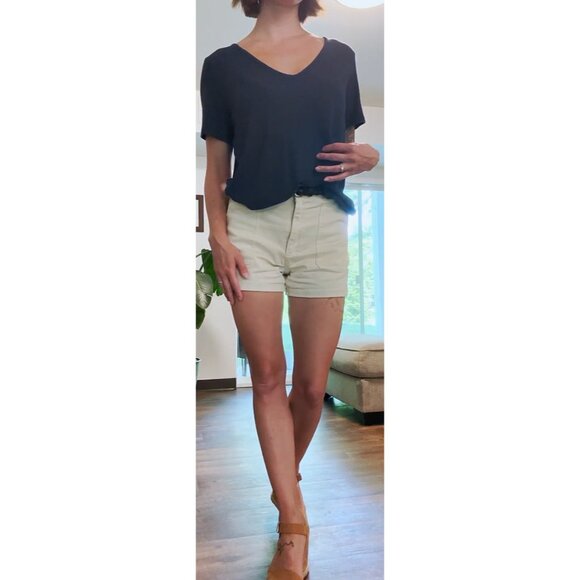 Navy Blue Ribbed Tee - Picture 4 of 5